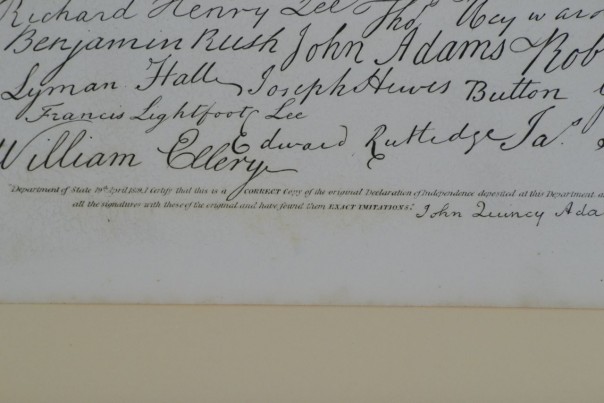 1819 Printing of The Declaration Signers Signatures